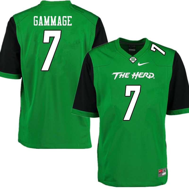 Men #7 Corey Gammage Marshall Thundering Herd College Football Jerseys Sale-Gren